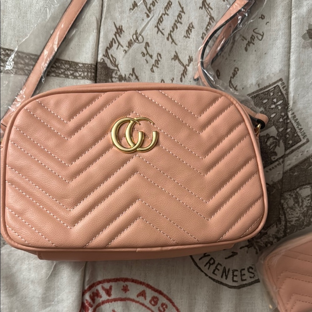 Chic Pink Quilted FASHION Crossbody Bag
